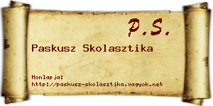 Paskusz Skolasztika névjegykártya